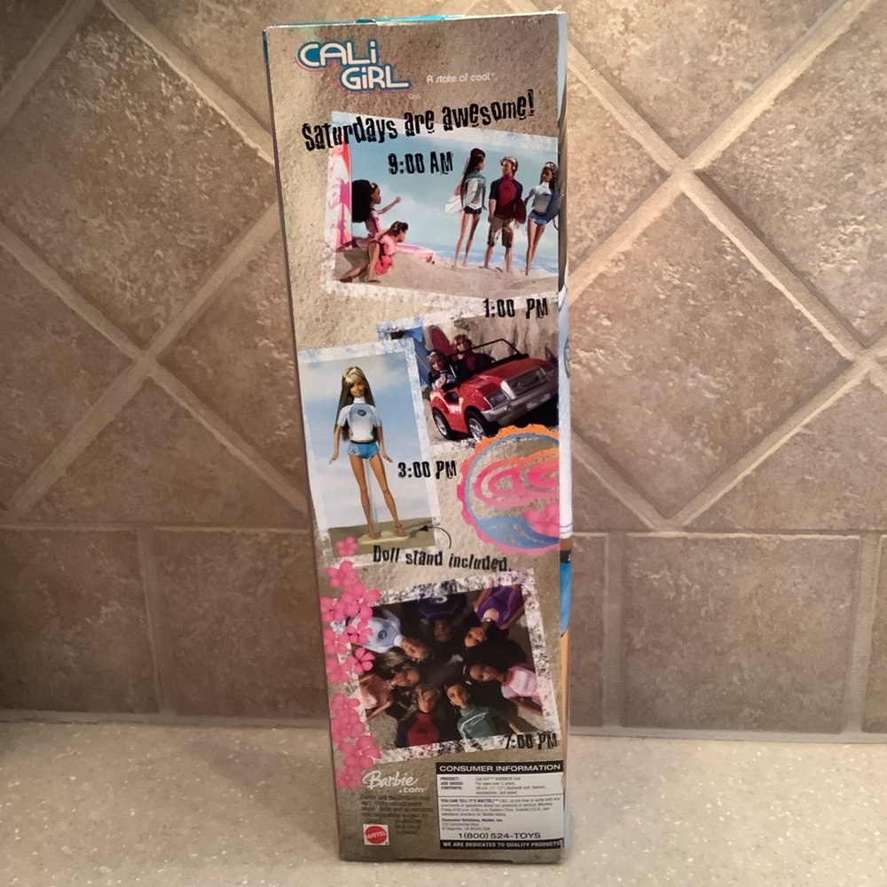 2004 Mattel Barbie Cali Girl Scented in Blue White and Surfboard Collectible NEW - Picture 7 of 9